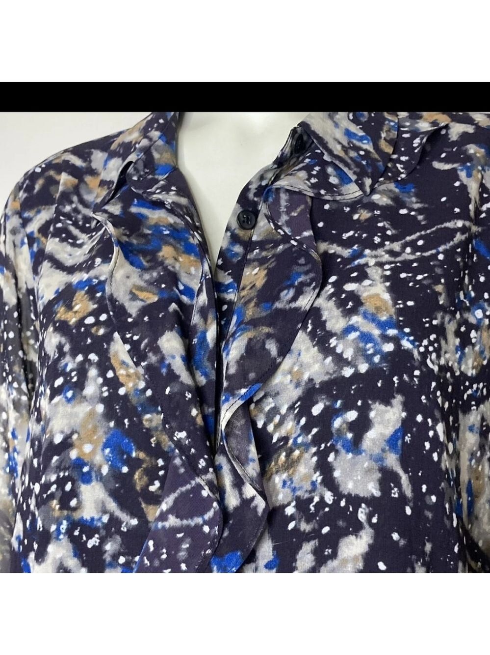 Cabi starry night ruffle chiffon blouse - Picture 3 of 10